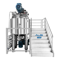 AIlusi 1000L Émulsifiant Homogénéisateur Industriel Sous Vide de Type Fixe SUS304 avec Chauffage Électrique et Pompe à Moteur pour Aliments, Produits Chimiques et Crèmes Cosmétiques