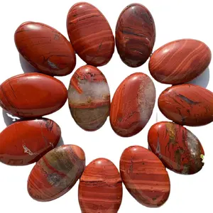 Red Jasper Palmstone Natural Red Stone Crystal, Elliptical Chakra Worry Stone, Gemstone Crystal For Healing DIY