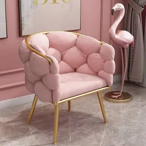 Sofá luxuoso em tecido de couro veludo dourado, cadeira nórdica de metal, conjunto moderno de sofás seccionais para sala de estar