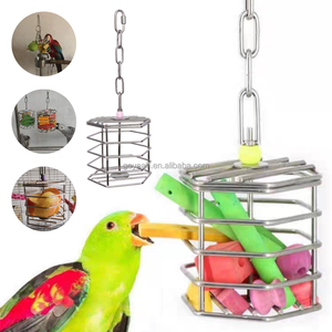 Comedero Colgante de Acero Inoxidable para Pájaros, Juguete de Forrajeo para Loros, Soporte para Frutas y Verduras - Product Image 1