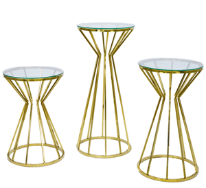 Juego de pedestal con soporte de <span class=keywords><strong>Cenicienta</strong></span> dorado superior blanco Juego de pedestal de pastel de boda - Product Image 1