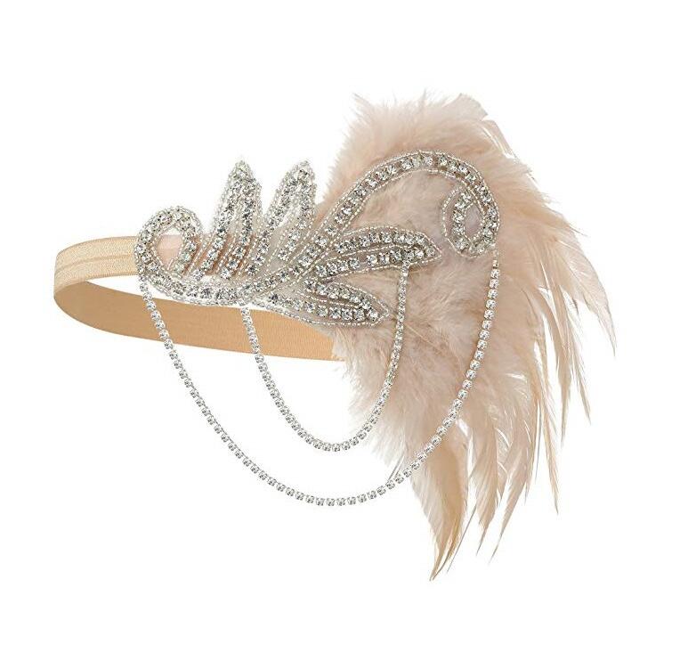 Set De Accesorios Años 20 Para Mujer – Diadema, Collar De Perlas, Guantes Largos, Pendientes, Abanico Y Pulsera, Ideal Para Fiestas Gatsby, Halloween Y Bodas Retro