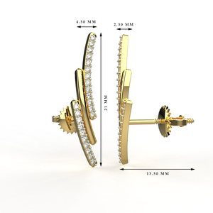 Avarta Jewellery Lab Grown Diamond 18K BIS Boucles d'oreilles en diamant d'or poinçonné pour les filles et les femmes Bijoux de fête parfaits faits à la main - Product Image 2