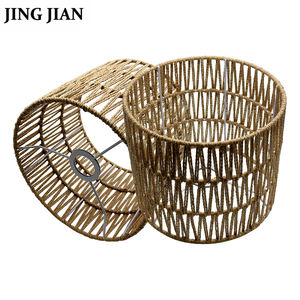 Lámpara de pared artesanal cesta ratán tejido colgante luces para sala de estar luces colgantes de ratán Pantalla de lámpara - Product Image 1