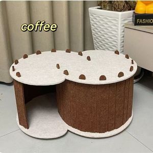 Modische Haustier betten Faltbares rundes Donut-Tunnel bett Katzen versteck für mehrere Katzen Filz-Aufbewahrung körbe für Haustiere - Product Image 1