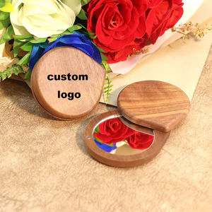 Mixed Procurement Low Price Custom logo Trending Wooden <b>Pocket</b> <b>Mirrors</b> Mini Hand Held Compact Makeup <b>Mirror</b> - Product Image 2