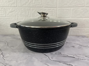 Juego de Utensilios de Cocina de 7 Piezas con Revestimiento Antiadherente de Granito 20 24 28 32 36 40 44CM, Ollas Grandes de Aluminio en Color Negro - Product Image 6