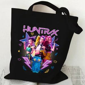Yüksek kaliteli bts Demon Hunter Tote çanta yenilik öğrenci alışveriş çantası öğrenciler için bez çantalar karikatür film karakter - Product Image 3