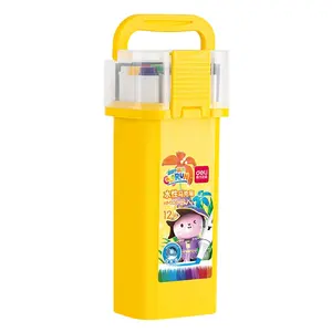 Deli-Rotulador de doble cabeza lavable para niños, marcador de acuarela amarillo, caja de 96x12 unidades = 1152 unidades por caja