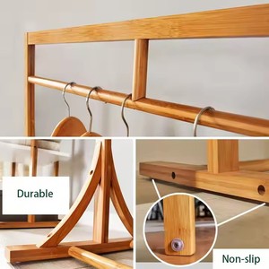 Bamboo Standing Coat <b>Rack</b> 90x40.5x156 Cm Minimalist Modern Design Space Saving Freestanding <b>Clothes</b> Storage For Living Room - Product Image 2