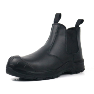 Bottes de sécurité <span class=keywords><strong>Chelsea</strong></span> noires à enfiler avec embout en acier et protection anti-perforation, chaussures de travail professionnelles pour hommes, vente en gros - Product Image 1