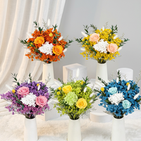 Bouquet de fleurs éternelles en herbe de cristal et roses, vente en gros d'usine, décoration de table nordique longue durée, cadeau personnalisé idéal pour la fête des Mères et Pâques