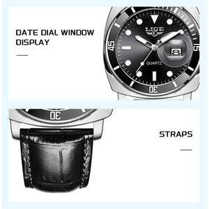 <span class=keywords><strong>Reloj</strong></span> de Cuero Negro <span class=keywords><strong>LIGE</strong></span> LG89155 a <span class=keywords><strong>Precio</strong></span> de Mayoreo para <span class=keywords><strong>Hombre</strong></span>, <span class=keywords><strong>Reloj</strong></span> de Cuarzo con Fecha, Fácil de Leer, Regalo para Esposo, Padre, Cumpleaños - Product Image 5