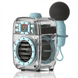 Haut-parleur de karaoké transparent, mini lecteur audio sans fil portable avec microphone, écran LED pour la chambre, la voiture, les voyages - Product Image 1