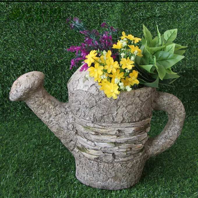 Megnesia bahçe dekorasyon su ısıtıcısı kova sepet şekli heykeli Mgo çiçek saksısı Pot