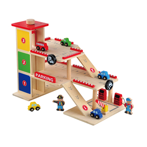 Jouets de stationnement en <span class=keywords><strong>bois</strong></span> pour enfants, jeu préscolaire pour la famille, construction d'escaliers, <span class=keywords><strong>garage</strong></span>, voitures - Product Image 1