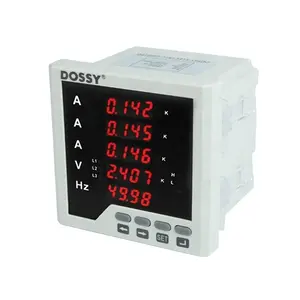 96X96Mm Panel Drie Fase Smart Ampèremeter Met Voltmeter En Frequentie Meter