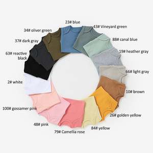 Großhandel Unisex Baby-Bodysuit aus 100% Bio-Baumwolle mit Schlupfausschnitt, unifarben und kurzärmelig - Product Image 3