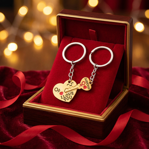 Juego de Llaveros Metálicos Personalizados 'Te Amo' para Parejas, Regalos Románticos para Compromiso y Accesorios para Llaves de Auto - Product Image 3