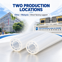 Tube en silicone extrudé multicouche personnalisé, tube profilé creux transparent, OEM ODM, fabrication chinoise et malaisienne, double usine de production