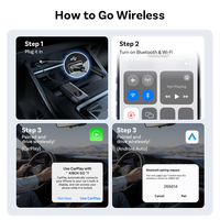 Boîtier multimédia intelligent pour voiture avec 4+32 Go de RAM/ROM, Android Auto et CarPlay sans fil, système d'exploitation Android pour la diffusion vidéo