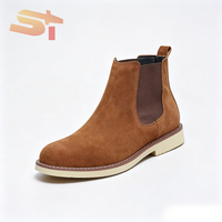 Bottes Martin SIKE pour hommes, style britannique, en cuir, à tige haute, avec doublure moelleuse, bottes mi-hautes et courtes, bottes de sécurité en daim