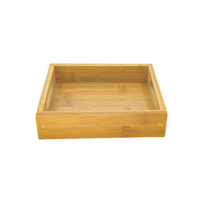 Petit plateau décoratif en bambou pour manger, plateau de fête pour servir, plateau décoratif pour comptoir de cuisine, rectangle - Product Image 1