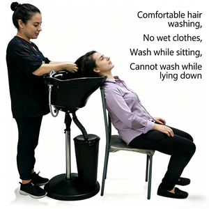 <span class=keywords><strong>Bac</strong></span> à shampoing <span class=keywords><strong>portable</strong></span> en plastique noir pour équipement de salon - Product Image 1