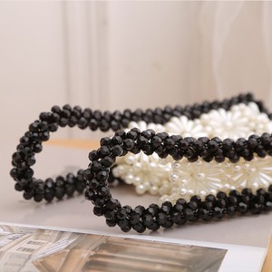 2025 vendita calda <span class=keywords><strong>in</strong></span> estate borsa di perle di riso bianco intrecciata a mano popolare coreana con fiori di perle a mano borsa con perline - Product Image 2