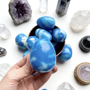 Vente en gros de pierres d'énergie en cristal d'œuf de Larimar artificiel poli de haute qualité, tendance mode, idéal pour offrir, emballage sécurisé, Crystalhola - Product Image 3