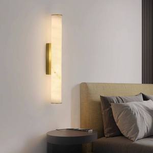 Lampe murale aspect marbre, bande longue, source de lumière LED, base d'ampoule E27, commande par interrupteur, pour salon, chambre à coucher, entrée, couloir - Product Image 3