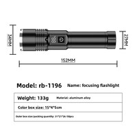 Lampe torche LED blanche XINYIN, lumière puissante, rechargeable, affichage numérique, haute puissance, usage domestique, tactique, auto-défense, zoom, type-C