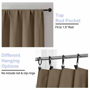 OWENIE Blackout Curtain <strong>Blinds</strong> - Rod Pocket Solid Thermal Insulated Window Treatment Blackout Drapes for Bedroom and Living Room - Product Image 2