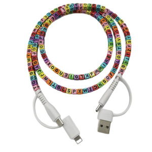 4 trong 1 cutest kép đính cườm sạc điện thoại thư vuông đính cườm sạc điện thoại seneca 4 cách Acrylic Đính cườm sạc cáp - Product Image 3