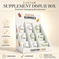 Support d'affichage pour bougies en carton ondulé personnalisable, gaufrage, laminage mat, revêtement UV recyclable, petit présentoir de comptoir/bureau