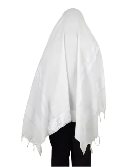 Chal satinado mesiánico para oración judía, pañuelo blanco con bolsa, 120x160cm, regalo religioso de Israel