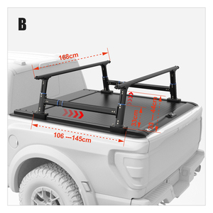 Portapacchi a Basso Profilo Zolionwil per Pickup <span class=keywords><strong>con</strong></span> <span class=keywords><strong>Coperchio</strong></span> a Rullo, Barra Trasversale Regolabile in Altezza per Hilux, Tacoma, Tundra, Ram - Product Image 5
