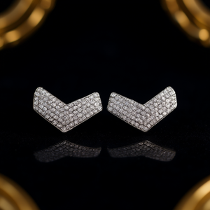 Orecchini E3283 in Oro Bianco con Diamanti Taglio Brillante Rotondo Colore D Gioielli Naturali Minimalisti Unisex - Product Image 2