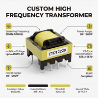 Transformateur haute fréquence à noyau de ferrite EE70 haute puissance 20kHz-500kHz, fil de cuivre Litz, SMPS, Fl Bridge, LLC, CE, ROHS, OEM