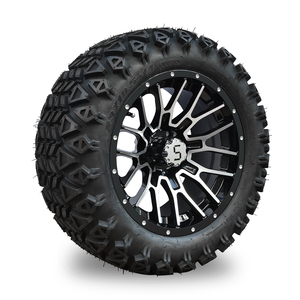 Neumático todoterreno de 22*10-14, rueda y neumáticos de carrito de golf de 14 ", neumático y rueda negros mecanizados/brillantes combinados - Product Image 3
