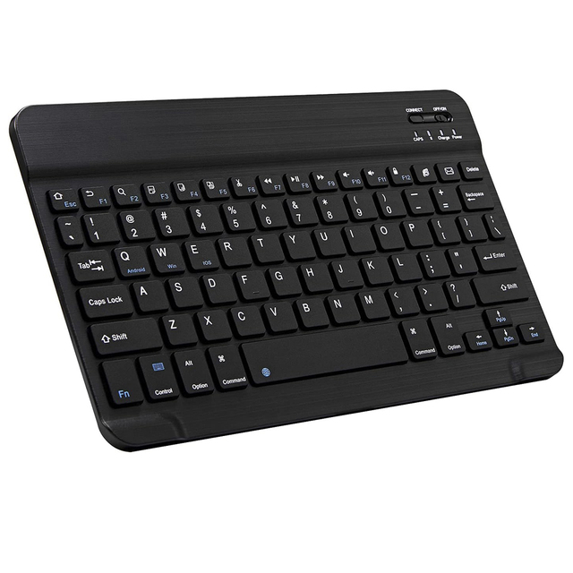 10 Inch Ultra-Slim Bt Keyboard Portable Mini Wireless Keyboard Rechargeable for Tablet Phone Smartphone