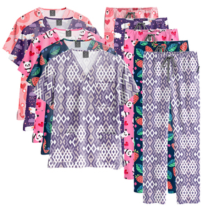 2025 más vendidos TS mujeres Hospital salón de belleza Dental Spa enfermera uniforme Scrubs trajes médicos dibujos animados impreso Scrub Sets - Product Image 5