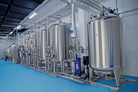 Système de production d'eau purifiée (PWG) conforme aux normes GMP pour l'industrie WFI, technologie RO EDI, productivité de 1000 L/heure, garantie d'un an