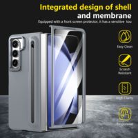 Coque de luxe mate en PC rigide avec protection métallique pour appareil photo et support pliable pour Samsung Galaxy Z Fold 5 6 4 3