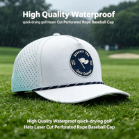 Casquette de baseball 5 panneaux personnalisée de haute qualité avec logo, imperméable et respirante, pour hommes et femmes golfeurs, avec fermeture à cordon réglable