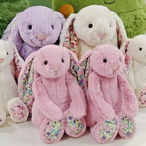 Peluche <span class=keywords><strong>Bugs</strong></span> <span class=keywords><strong>Bunny</strong></span> con Fiori Viola, Nuovo Giocattolo di Peluche <span class=keywords><strong>Bugs</strong></span> <span class=keywords><strong>Bunny</strong></span> per Pasqua, Pupazzo Confortante - Product Image 1
