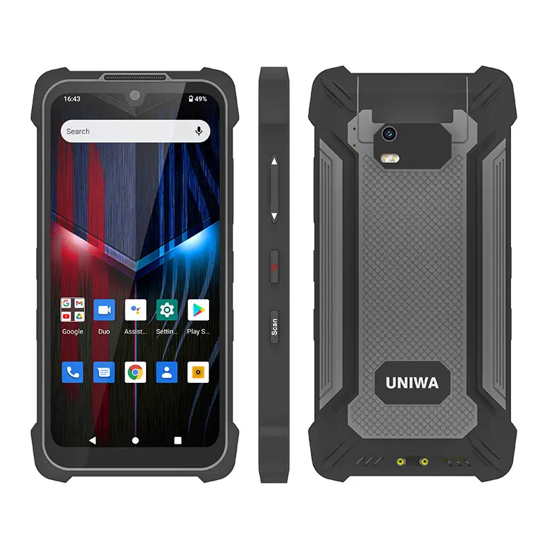 جهاز UNIWA P551 المحمول باليد بتصميم رفيع للغاية مزود بخاصية التواصل قريب المدى يعمل بنظام تشغيل Android 11 PDA مقاس 5.5 بوصات