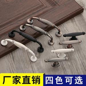 Furniture Handle Bar Cabinet Drawer Pull Zinc Alloy European Style Durable Ivory <b>Black</b> Antique Finish - Product Image 5