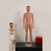 Maniquí de Exhibición de Cuerpo Completo Masculino, Estilo Realista, Material PE, Tono de Piel Natural, para Tiendas de Ropa