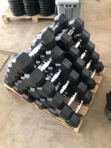 Cao su quả tạ đặt 5lb <span class=keywords><strong>10LB</strong></span> 20lb 50lb 60lb 80lb 100LB 5kg 10kg 20kg 25kg 30kg 40kg quả tạ HEX quả tạ 50kg - Product Image 4